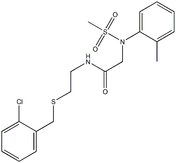 N-{2-[(2-chlorobenzyl)thio]ethyl}-2-[2-methyl(methylsulfonyl)anilino]acetamide 结构式