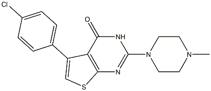 5-(4-chlorophenyl)-2-(4-methyl-1-piperazinyl)thieno[2,3-d]pyrimidin-4(3H)-one 结构式