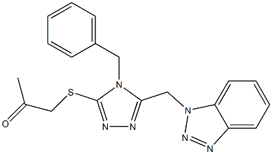 1-{[5-(1H-1,2,3-benzotriazol-1-ylmethyl)-4-benzyl-4H-1,2,4-triazol-3-yl]sulfanyl}acetone 结构式