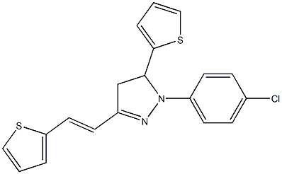 1-(4-chlorophenyl)-5-(2-thienyl)-3-[2-(2-thienyl)vinyl]-4,5-dihydro-1H-pyrazole 结构式