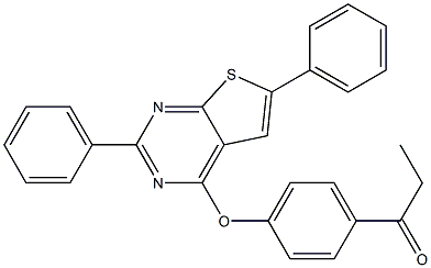 1-{4-[(2,6-diphenylthieno[2,3-d]pyrimidin-4-yl)oxy]phenyl}-1-propanone 结构式