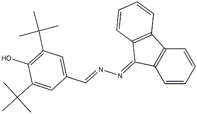 3,5-ditert-butyl-4-hydroxybenzaldehyde 9H-fluoren-9-ylidenehydrazone 结构式