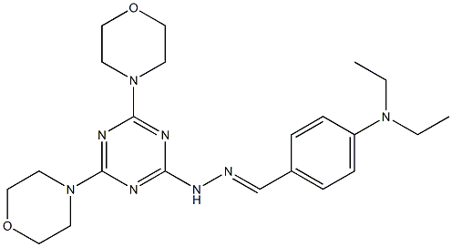4-(diethylamino)benzaldehyde [4,6-di(4-morpholinyl)-1,3,5-triazin-2-yl]hydrazone 结构式