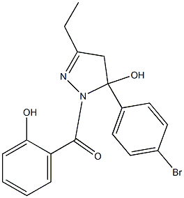 5-(4-bromophenyl)-3-ethyl-1-(2-hydroxybenzoyl)-4,5-dihydro-1H-pyrazol-5-ol 结构式