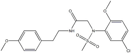 2-[5-chloro-2-methoxy(methylsulfonyl)anilino]-N-[2-(4-methoxyphenyl)ethyl]acetamide 结构式