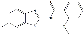 2-methoxy-N-(6-methyl-1,3-benzothiazol-2-yl)benzamide 结构式