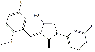 4-(5-bromo-2-methoxybenzylidene)-2-(3-chlorophenyl)-5-hydroxy-2,4-dihydro-3H-pyrazol-3-one 结构式