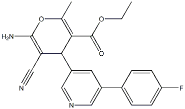 ethyl 6-amino-5-cyano-4-[5-(4-fluorophenyl)-3-pyridinyl]-2-methyl-4H-pyran-3-carboxylate 结构式