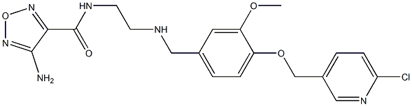 4-amino-N-[2-({4-[(6-chloro-3-pyridinyl)methoxy]-3-methoxybenzyl}amino)ethyl]-1,2,5-oxadiazole-3-carboxamide 结构式