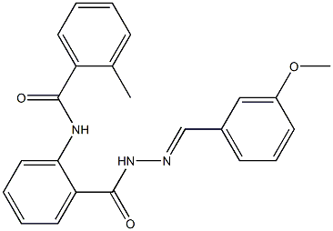 N-(2-{[2-(3-methoxybenzylidene)hydrazino]carbonyl}phenyl)-2-methylbenzamide 结构式