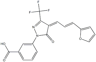 3-[4-[3-(2-furyl)-2-propenylidene]-5-oxo-3-(trifluoromethyl)-4,5-dihydro-1H-pyrazol-1-yl]benzoic acid 结构式