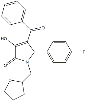 4-benzoyl-5-(4-fluorophenyl)-3-hydroxy-1-(tetrahydro-2-furanylmethyl)-1,5-dihydro-2H-pyrrol-2-one 结构式