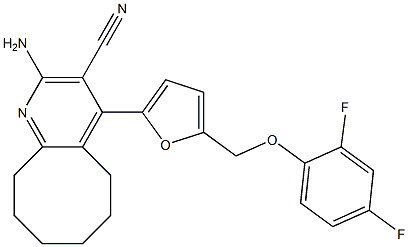 2-amino-4-{5-[(2,4-difluorophenoxy)methyl]-2-furyl}-5,6,7,8,9,10-hexahydrocycloocta[b]pyridine-3-carbonitrile 结构式