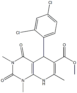 methyl 5-(2,4-dichlorophenyl)-1,3,7-trimethyl-2,4-dioxo-1,2,3,4,5,8-hexahydropyrido[2,3-d]pyrimidine-6-carboxylate 结构式