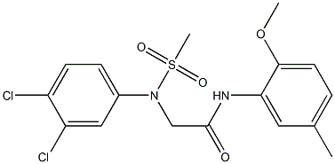 2-[3,4-dichloro(methylsulfonyl)anilino]-N-(2-methoxy-5-methylphenyl)acetamide 结构式