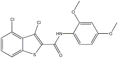3,4-dichloro-N-(2,4-dimethoxyphenyl)-1-benzothiophene-2-carboxamide 结构式