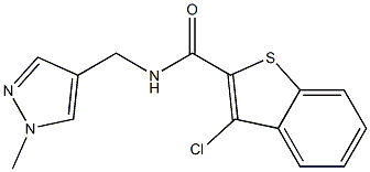 3-chloro-N-[(1-methyl-1H-pyrazol-4-yl)methyl]-1-benzothiophene-2-carboxamide 结构式