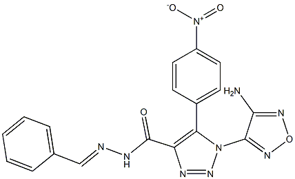 1-(4-amino-1,2,5-oxadiazol-3-yl)-N'-benzylidene-5-{4-nitrophenyl}-1H-1,2,3-triazole-4-carbohydrazide 结构式