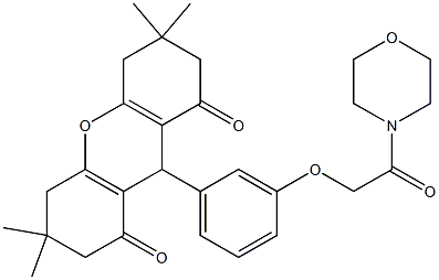 3,3,6,6-tetramethyl-9-{3-[2-(4-morpholinyl)-2-oxoethoxy]phenyl}-3,4,5,6,7,9-hexahydro-1H-xanthene-1,8(2H)-dione 结构式