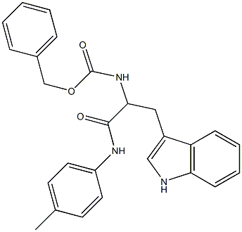benzyl 1-(1H-indol-3-ylmethyl)-2-oxo-2-(4-toluidino)ethylcarbamate 结构式