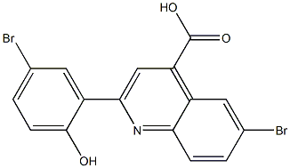 6-bromo-2-(5-bromo-2-hydroxyphenyl)-4-quinolinecarboxylic acid 结构式