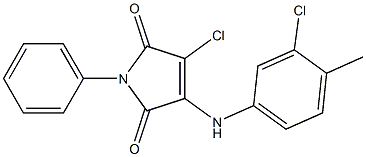 3-chloro-4-(3-chloro-4-methylanilino)-1-phenyl-1H-pyrrole-2,5-dione 结构式