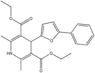 diethyl 2,6-dimethyl-4-(5-phenyl-2-furyl)-1,4-dihydro-3,5-pyridinedicarboxylate 结构式