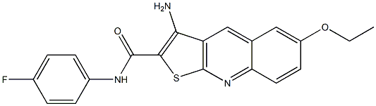 3-amino-6-ethoxy-N-(4-fluorophenyl)thieno[2,3-b]quinoline-2-carboxamide 结构式