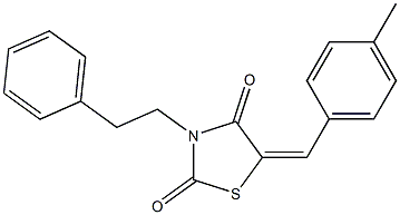 5-(4-methylbenzylidene)-3-(2-phenylethyl)-1,3-thiazolidine-2,4-dione 结构式