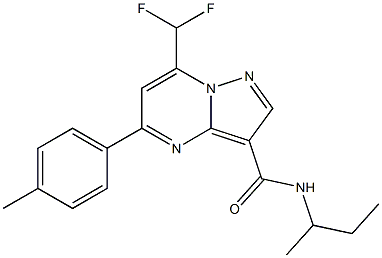 N-(sec-butyl)-7-(difluoromethyl)-5-(4-methylphenyl)pyrazolo[1,5-a]pyrimidine-3-carboxamide 结构式