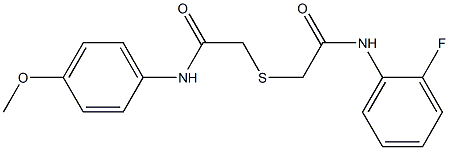 2-{[2-(2-fluoroanilino)-2-oxoethyl]sulfanyl}-N-(4-methoxyphenyl)acetamide 结构式