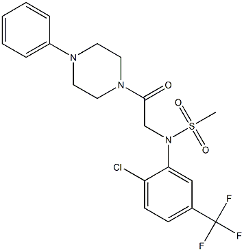 N-[2-chloro-5-(trifluoromethyl)phenyl]-N-[2-oxo-2-(4-phenyl-1-piperazinyl)ethyl]methanesulfonamide 结构式