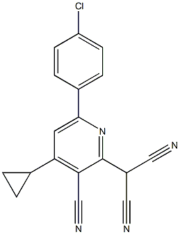2-[6-(4-chlorophenyl)-3-cyano-4-cyclopropyl-2-pyridinyl]malononitrile 结构式