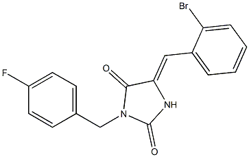 5-(2-bromobenzylidene)-3-(4-fluorobenzyl)-2,4-imidazolidinedione 结构式
