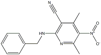 2-(benzylamino)-5-nitro-4,6-dimethylnicotinonitrile 结构式