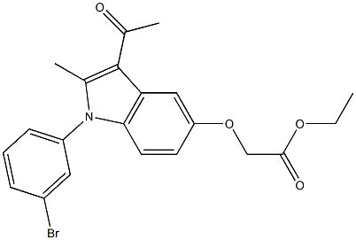 ethyl {[3-acetyl-1-(3-bromophenyl)-2-methyl-1H-indol-5-yl]oxy}acetate 结构式