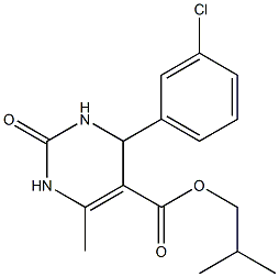 isobutyl 4-(3-chlorophenyl)-6-methyl-2-oxo-1,2,3,4-tetrahydro-5-pyrimidinecarboxylate 结构式