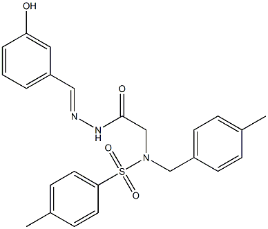 N-{2-[2-(3-hydroxybenzylidene)hydrazino]-2-oxoethyl}-4-methyl-N-(4-methylbenzyl)benzenesulfonamide 结构式