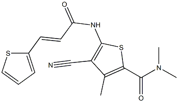 4-cyano-N,N,3-trimethyl-5-{[3-(2-thienyl)acryloyl]amino}-2-thiophenecarboxamide 结构式