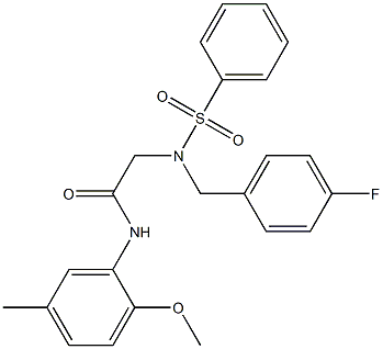 2-[(4-fluorobenzyl)(phenylsulfonyl)amino]-N-(2-methoxy-5-methylphenyl)acetamide 结构式