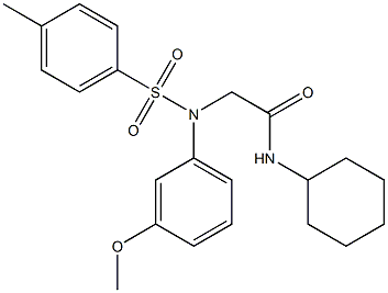 N-cyclohexyl-2-{3-methoxy[(4-methylphenyl)sulfonyl]anilino}acetamide 结构式