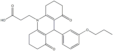 3-(1,8-dioxo-9-(3-propoxyphenyl)-2,3,4,5,6,7,8,9-octahydro-10(1H)-acridinyl)propanoic acid 结构式