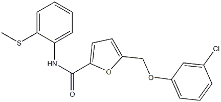 5-[(3-chlorophenoxy)methyl]-N-[2-(methylsulfanyl)phenyl]-2-furamide 结构式