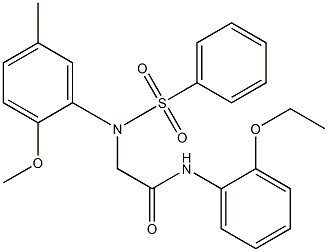 N-(2-ethoxyphenyl)-2-[2-methoxy-5-methyl(phenylsulfonyl)anilino]acetamide 结构式