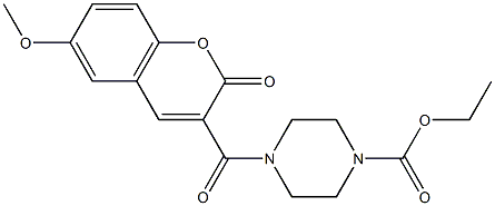 ethyl 4-[(6-methoxy-2-oxo-2H-chromen-3-yl)carbonyl]-1-piperazinecarboxylate 结构式