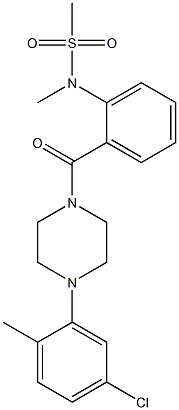 N-(2-{[4-(5-chloro-2-methylphenyl)-1-piperazinyl]carbonyl}phenyl)-N-methylmethanesulfonamide 结构式