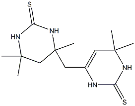 4-[(6,6-dimethyl-2-thioxo-1,2,3,6-tetrahydro-4-pyrimidinyl)methyl]-4,6,6-trimethyltetrahydro-2(1H)-pyrimidinethione 结构式