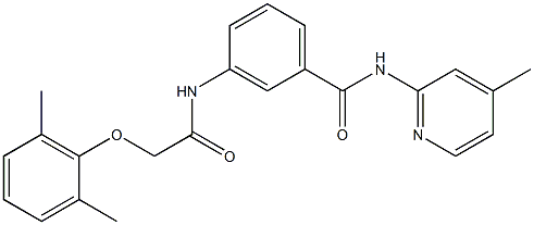 3-{[(2,6-dimethylphenoxy)acetyl]amino}-N-(4-methyl-2-pyridinyl)benzamide 结构式