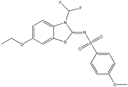 N-(3-(difluoromethyl)-6-ethoxy-1,3-benzothiazol-2(3H)-ylidene)-4-methoxybenzenesulfonamide 结构式