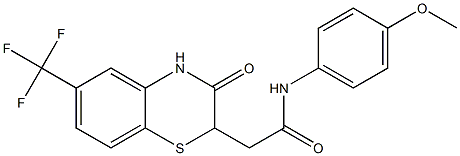 N-(4-methoxyphenyl)-2-[3-oxo-6-(trifluoromethyl)-3,4-dihydro-2H-1,4-benzothiazin-2-yl]acetamide 结构式